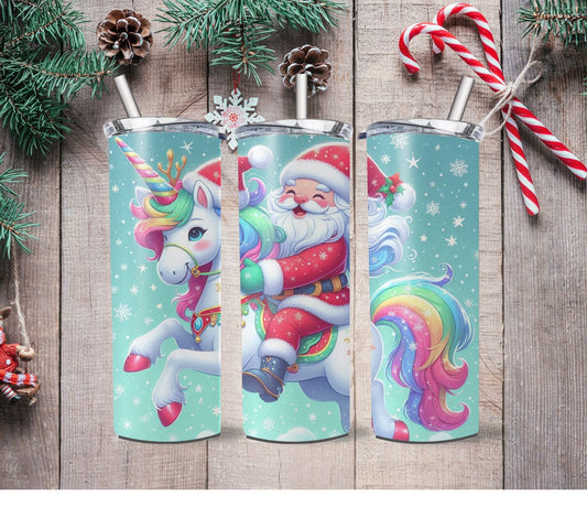 ,,Weihnachtsmann mit seinem Einhorn" Becher