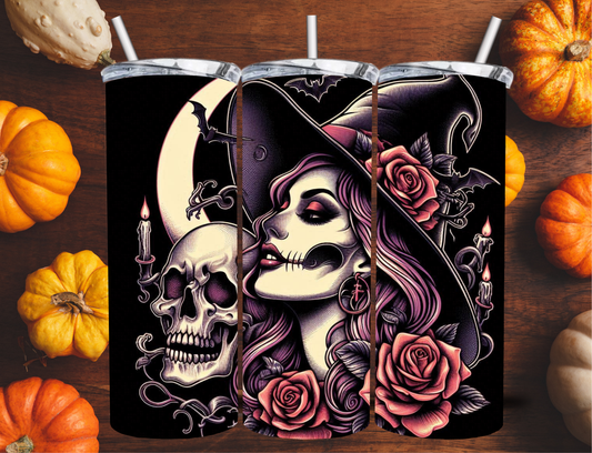 Skull -Lady in Black Tumbler